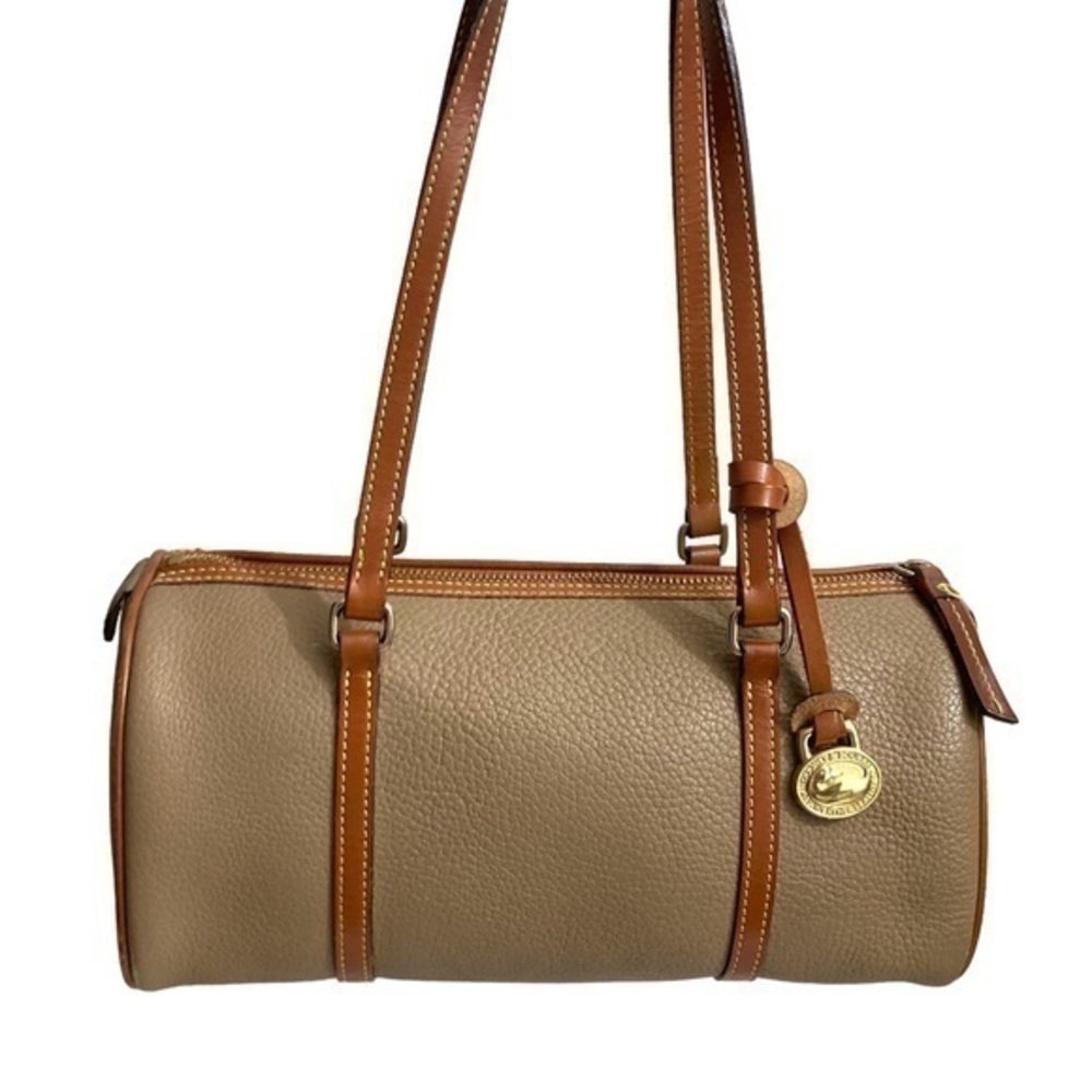Dooney and Bourke vintage taupe gray barrel bag rare